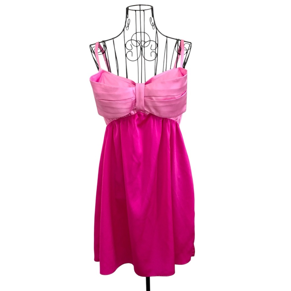Show Me Your Mumu Best Bow Mini Dress in Colorblock Pink - Picture 3 of 17
